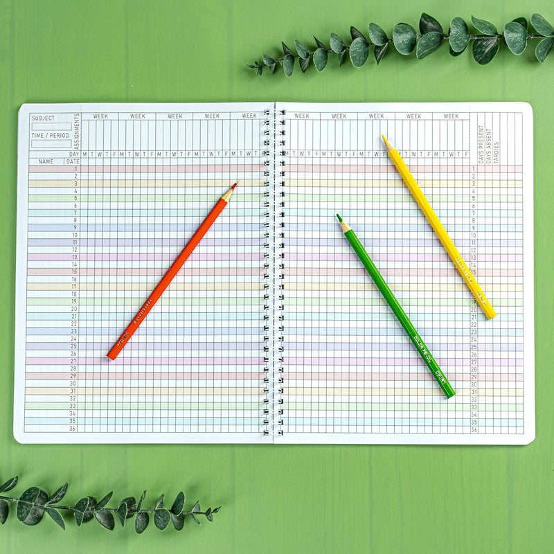 INKNOTE 120 Pages Teacher record book 11 x 8.27inch Teacher grade book Spiral bound Lesson planner Attendance book for School Classroom Office Supplies,Double Sided Printing - Image 3